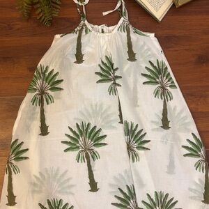 Emerson Fry Girls Sundress 8-9 yr Organic Cotton Palm Tree Print NWT Long